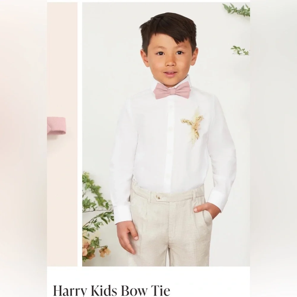 NWT Birdy Grey Suits Kids/Boys/Children’s “BLUSH PINK” HARRY KIDS BOW TIE